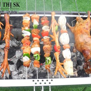 Bếp nướng than hoa tự xoay mini